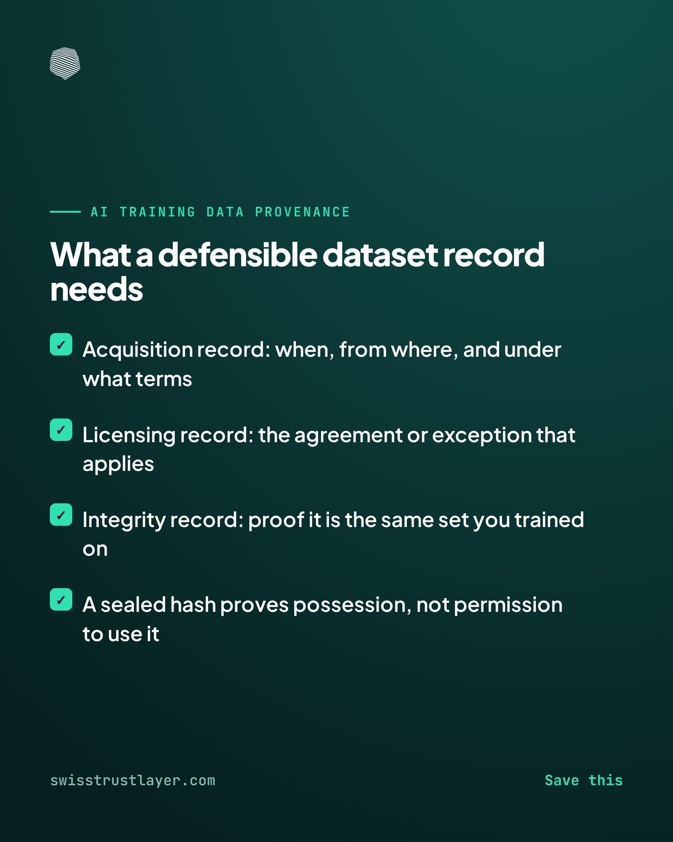 How AI companies prove training-data provenance and defend copyright claims — Swiss Trust Layer